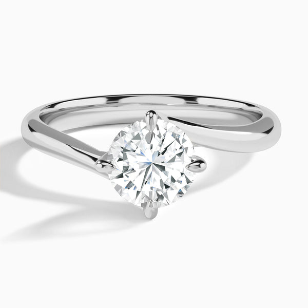 Round Reverie Lab Grown Diamond Engagement Ring In 14K White Gold - Lucenjuri