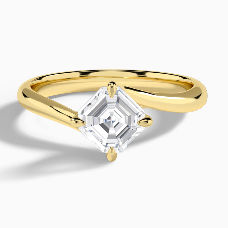 Asscher Reverie Lab Grown Diamond Engagement Ring In 18K Yellow Gold - Lucenjuri