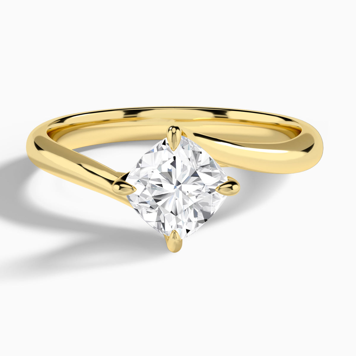 Cushion Reverie Lab Grown Diamond Engagement Ring In 14K Yellow Gold - Lucenjuri