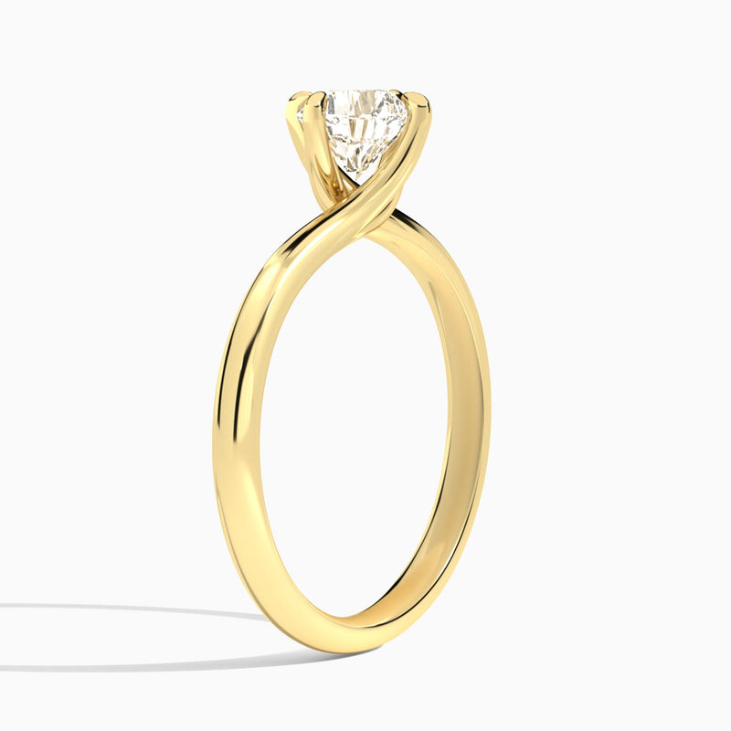 Cushion Reverie Lab Grown Diamond Engagement Ring In 18K Yellow Gold, Angle View