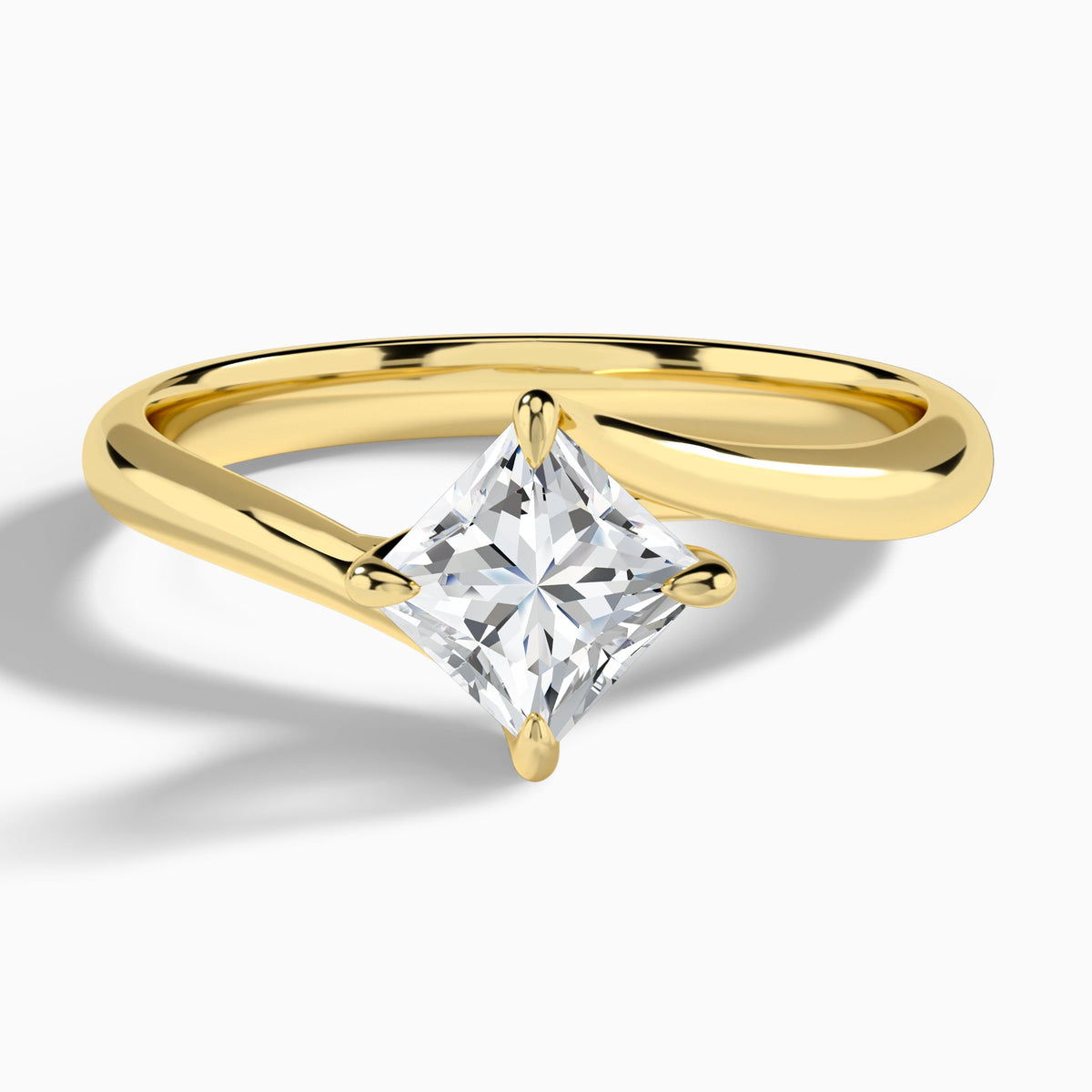 Princess Reverie Lab Grown Diamond Engagement Ring In 18K Yellow Gold - Lucenjuri