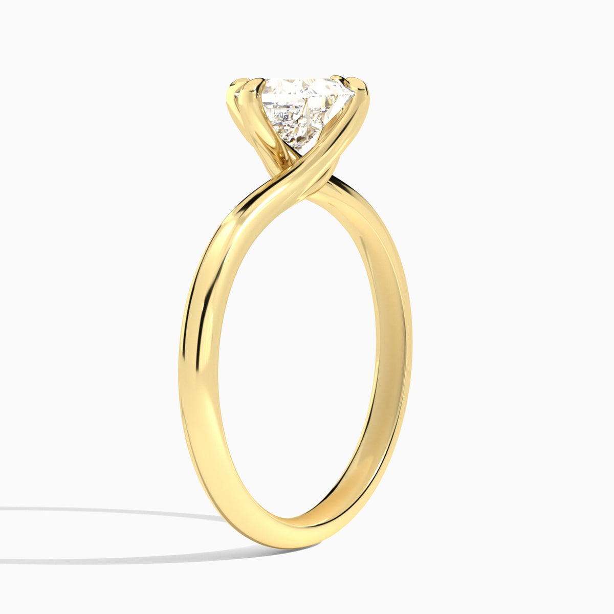 Princess Reverie Lab Grown Diamond Engagement Ring In 14K Yellow Gold, Angle View