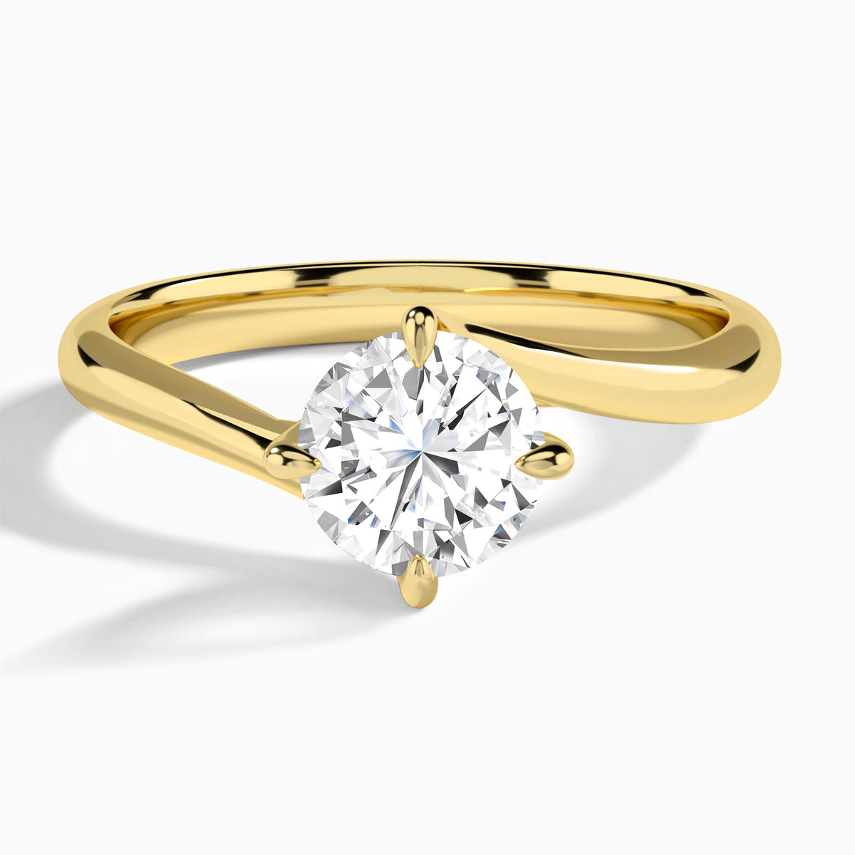 Round Reverie Lab Grown Diamond Engagement Ring In 18K Yellow Gold - Lucenjuri