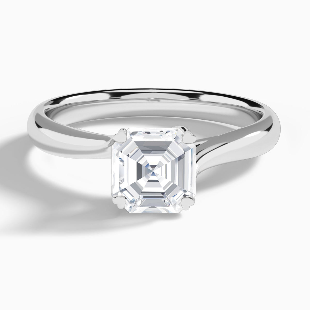 Asscher Elodie Lab Grown Diamond Engagement Ring In Platinum - Lucenjuri