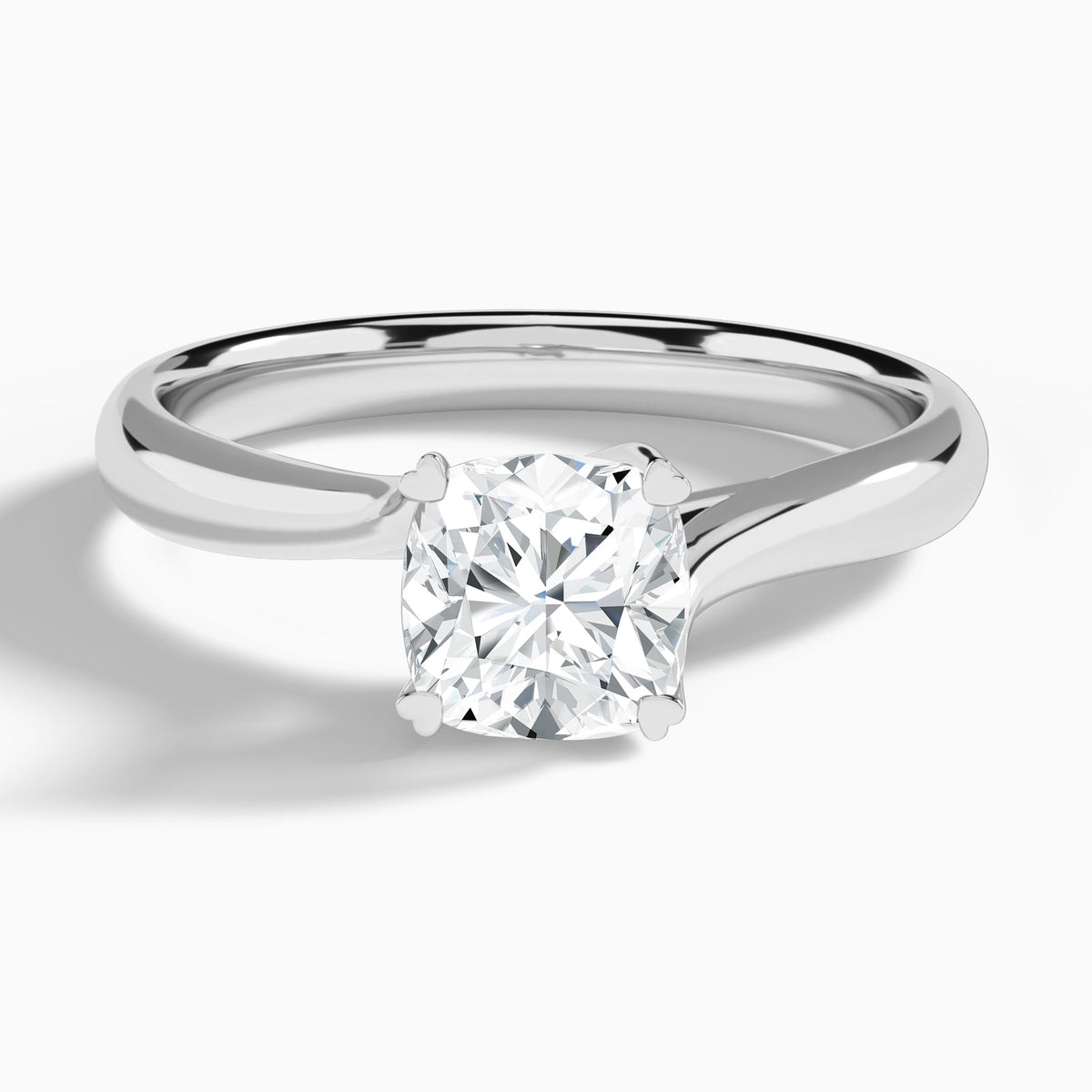 Cushion Elodie Lab Grown Diamond Engagement Ring In Platinum - Lucenjuri