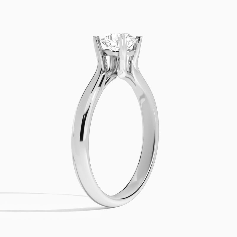 Cushion Elodie Lab Grown Diamond Engagement Ring In Platinum, Angle View