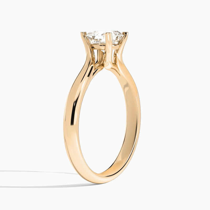 Asscher Elodie Lab Grown Diamond Engagement Ring In 14K Rose Gold, Angle View