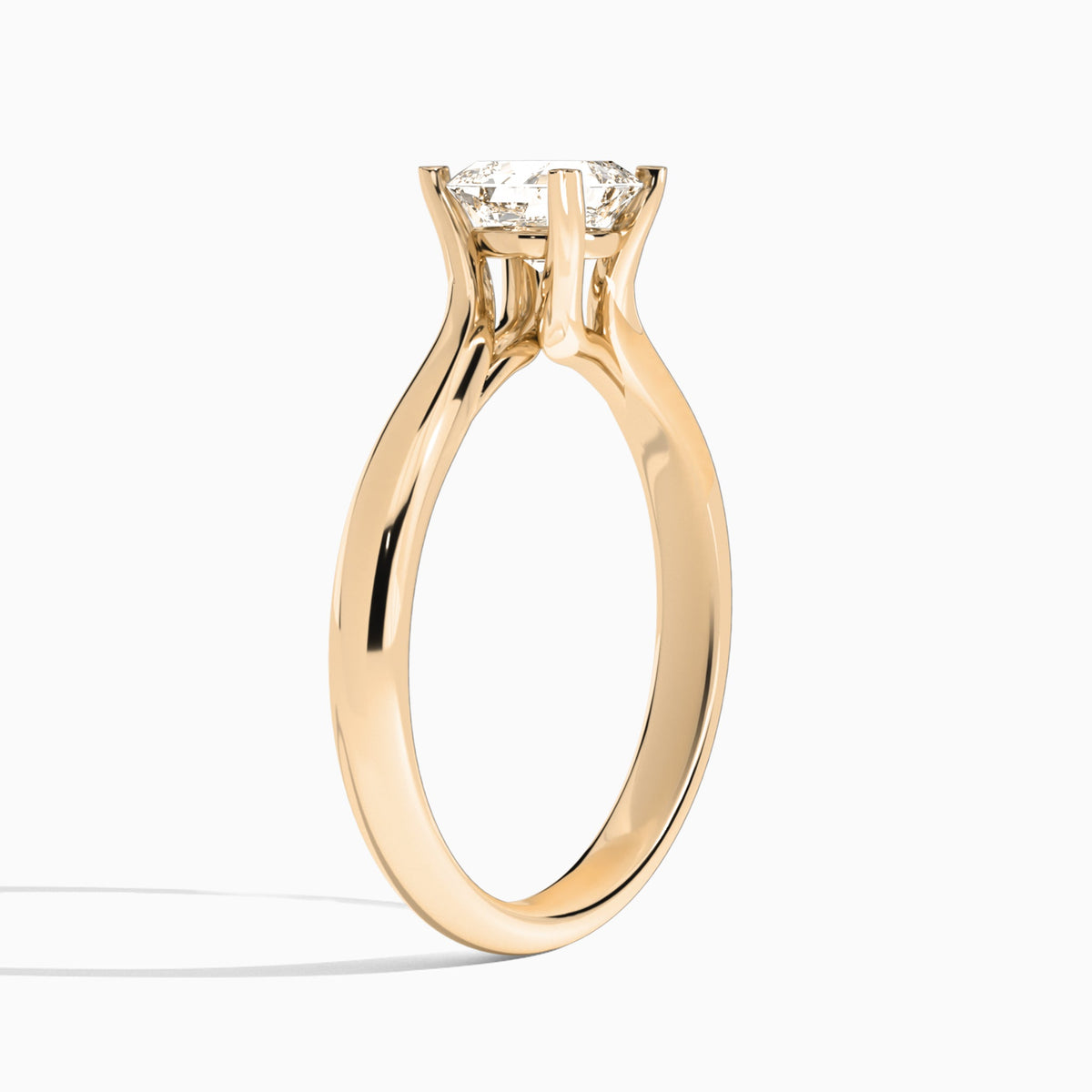 Asscher Elodie Lab Grown Diamond Engagement Ring In 14K Rose Gold, Angle View