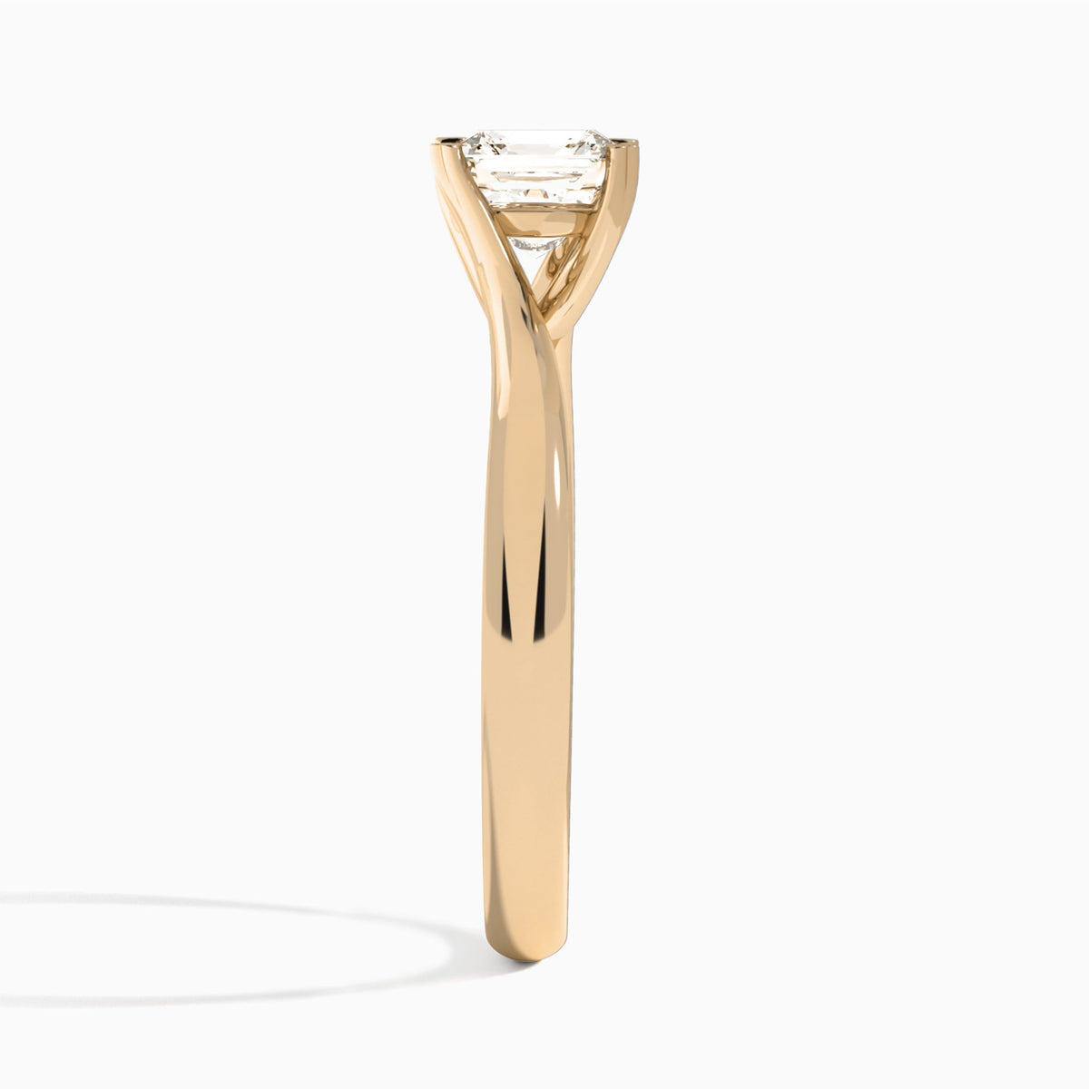 Asscher Elodie Lab Grown Diamond Engagement Ring In 14K Rose Gold, Side View