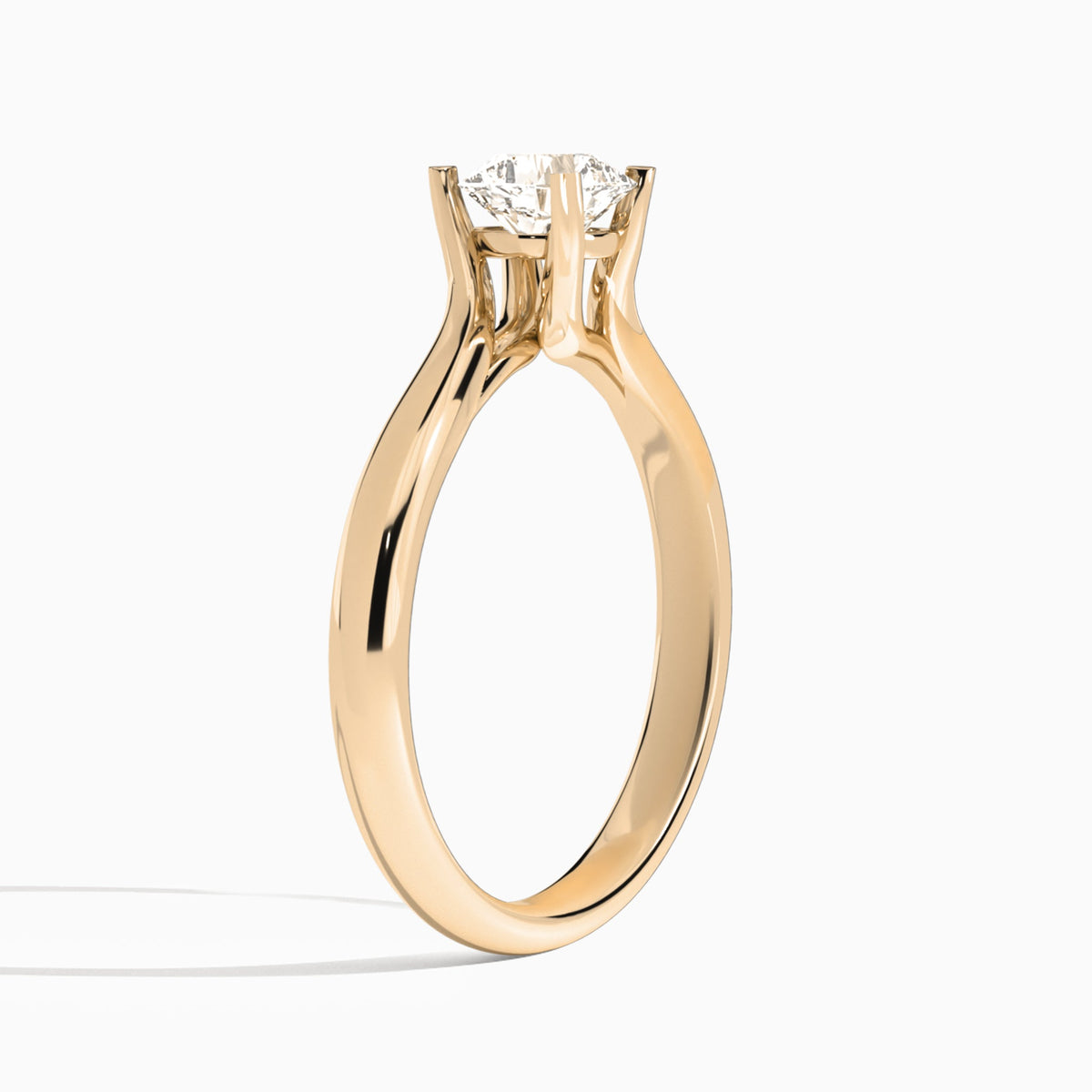 Cushion Elodie Lab Grown Diamond Engagement Ring In 14K Rose Gold, Angle View