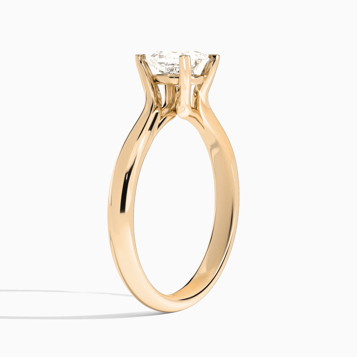 Princess Elodie Lab Grown Diamond Engagement Ring In 14K Rose Gold, Angle View