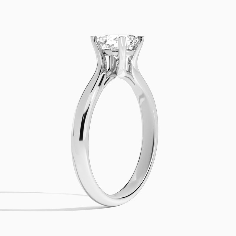 Asscher Elodie Lab Grown Diamond Engagement Ring In 18K White Gold, Angle View