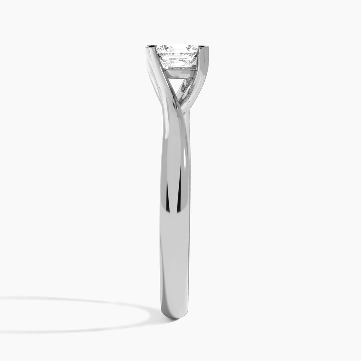 Cushion Elodie Lab Grown Diamond Engagement Ring In 18K White Gold, Side View