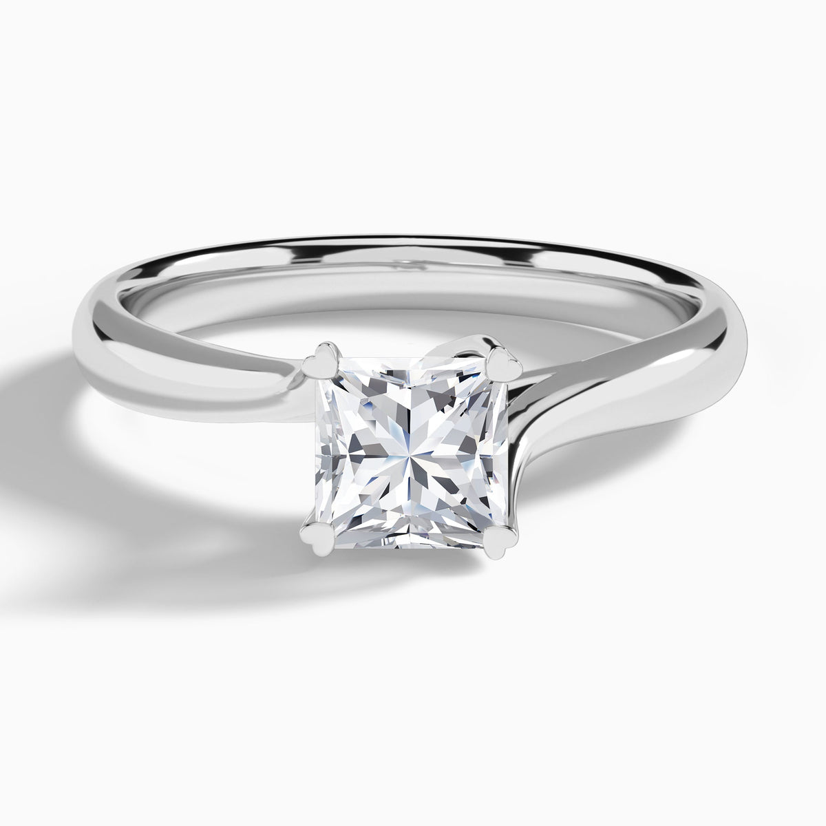 Princess Elodie Lab Grown Diamond Engagement Ring In 14K White Gold - Lucenjuri