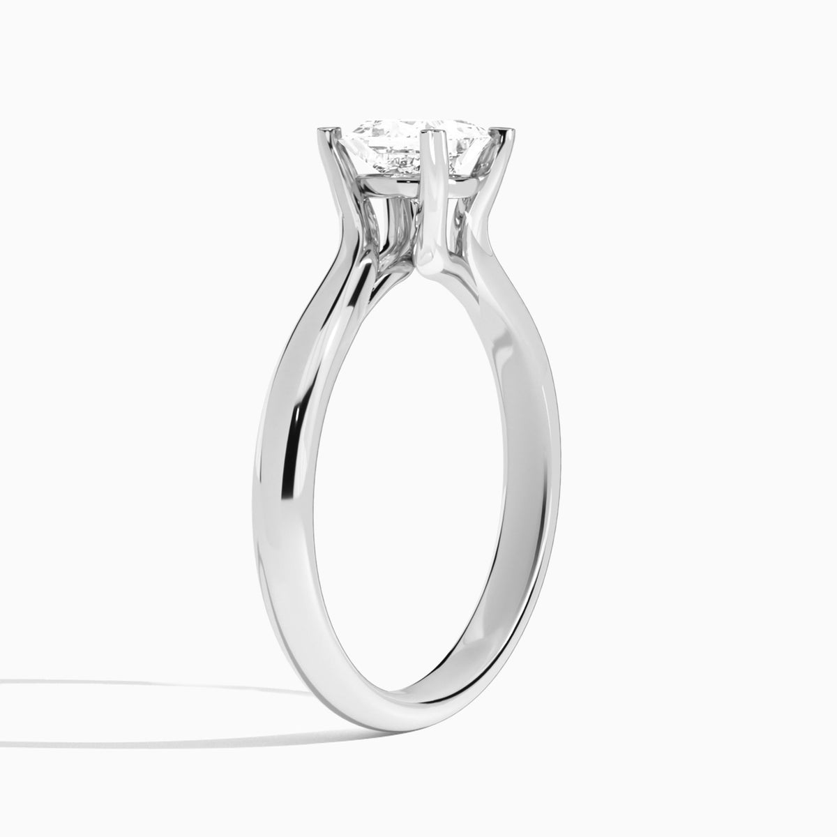 Princess Elodie Lab Grown Diamond Engagement Ring In 14K White Gold, Angle View