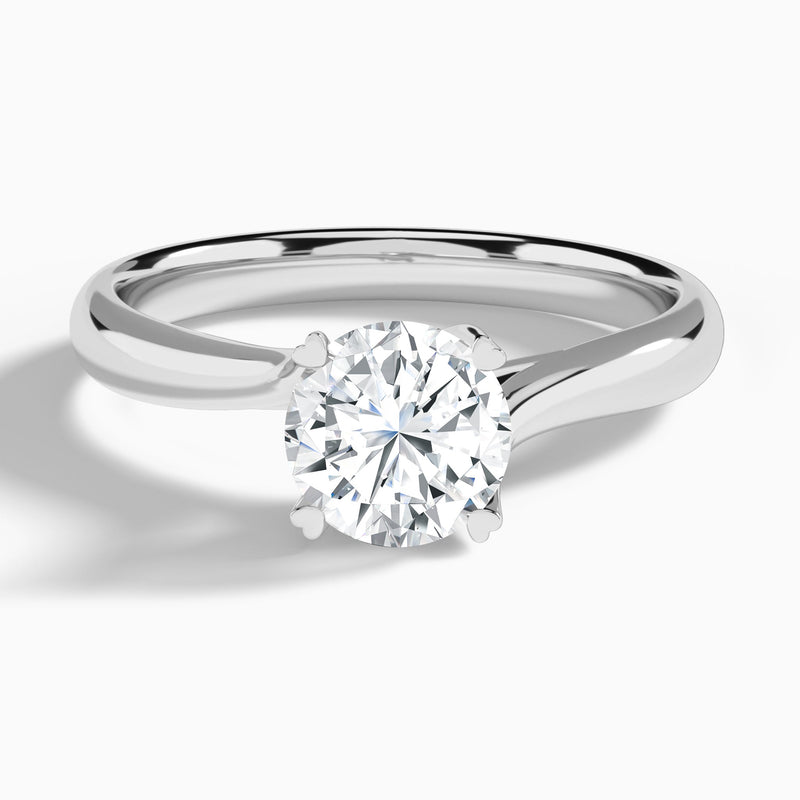 Round Elodie Lab Grown Diamond Engagement Ring In 14K White Gold - Lucenjuri