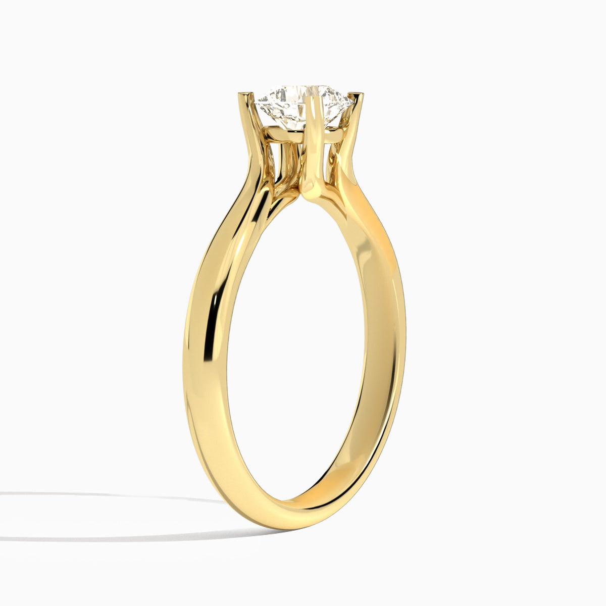 Cushion Elodie Lab Grown Diamond Engagement Ring In 14K Yellow Gold, Angle View