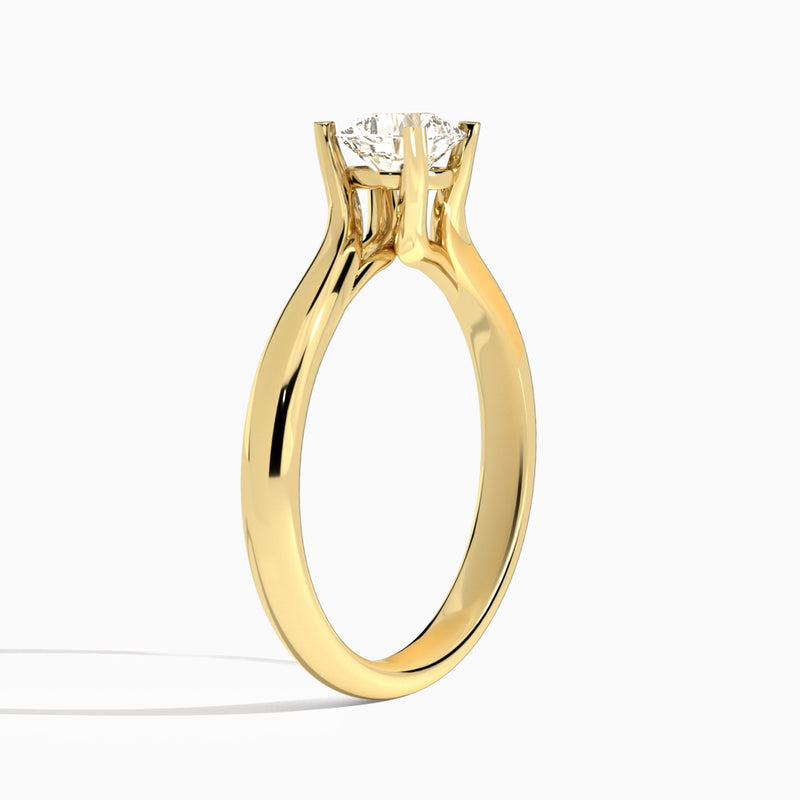 Cushion Elodie Lab Grown Diamond Engagement Ring In 18K Yellow Gold, Angle View