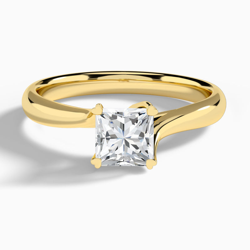 Princess Elodie Lab Grown Diamond Engagement Ring In 18K Yellow Gold - Lucenjuri