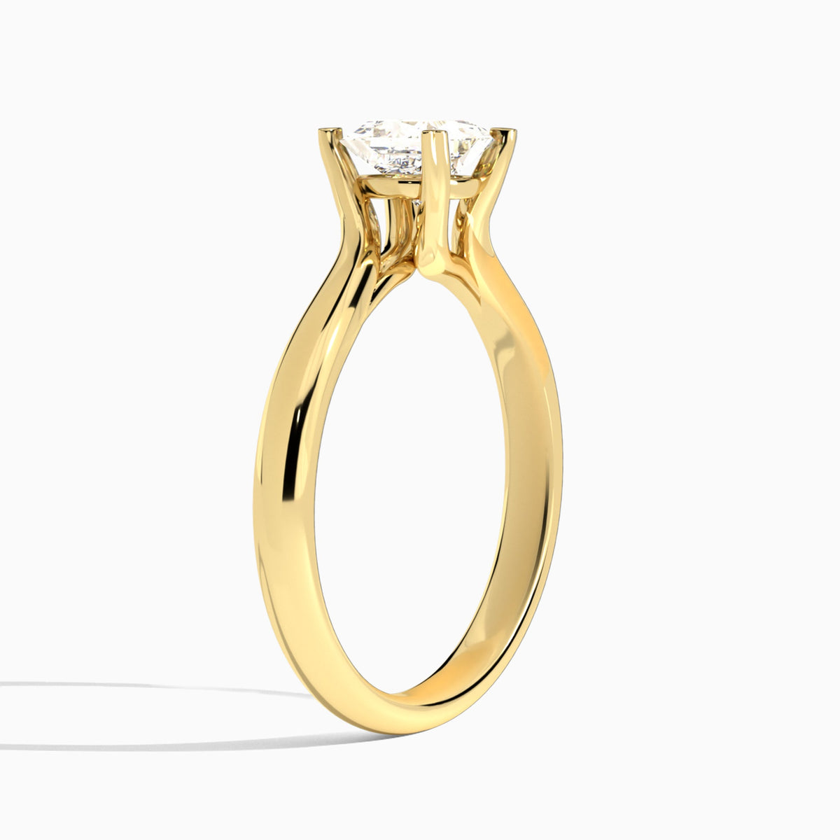 Princess Elodie Lab Grown Diamond Engagement Ring In 18K Yellow Gold, Angle View