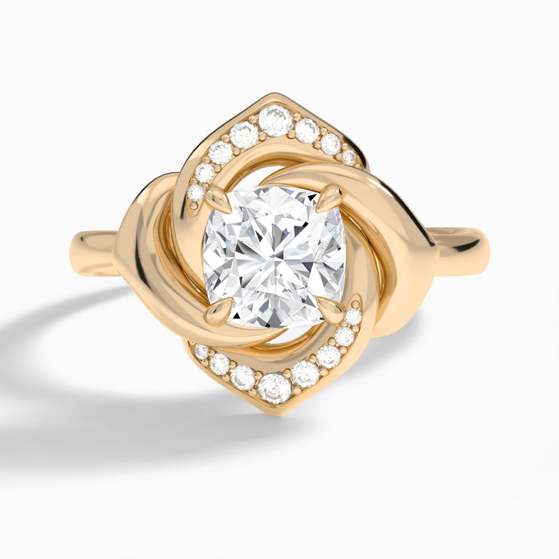 Cushion Rosé Lab Grown Diamond Engagement Ring In 14K Rose Gold - Lucenjuri
