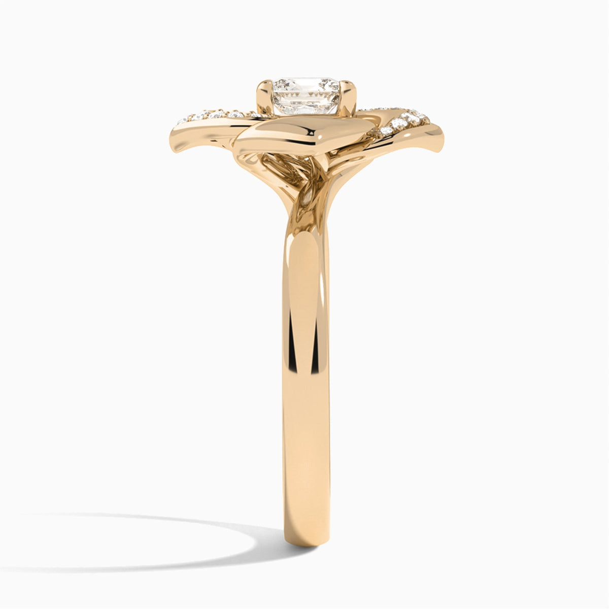Cushion Rosé Lab Grown Diamond Engagement Ring In 14K Rose Gold, Side View