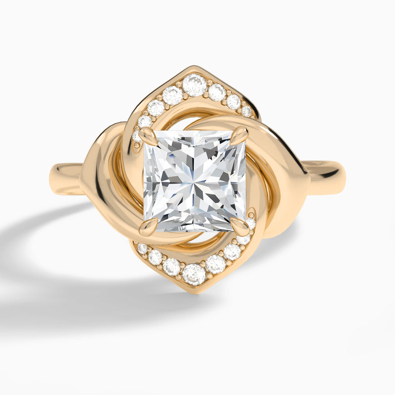 Princess Rosé Lab Grown Diamond Engagement Ring In 14K Rose Gold - Lucenjuri