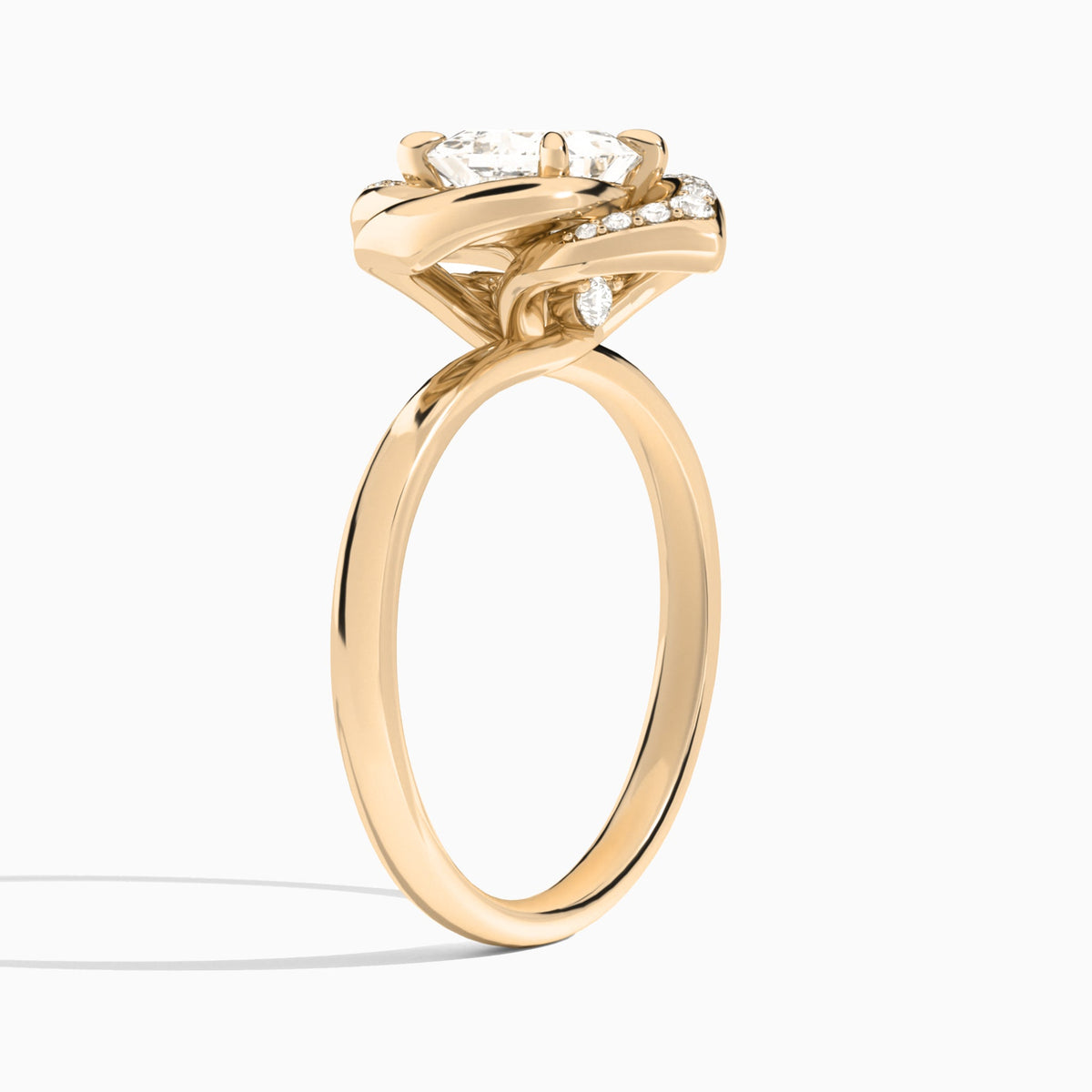Princess Rosé Lab Grown Diamond Engagement Ring In 14K Rose Gold, Angle View
