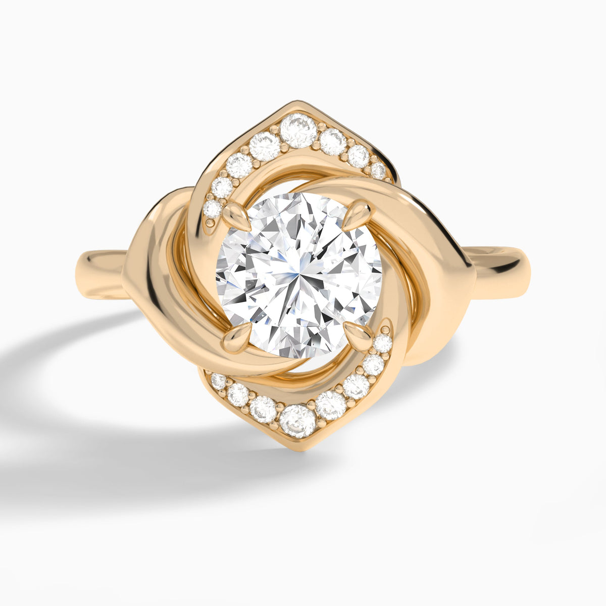 Round Rosé Lab Grown Diamond Engagement Ring In 14K Rose Gold - Lucenjuri