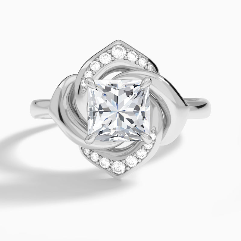 Princess Rosé Lab Grown Diamond Engagement Ring In 14K White Gold - Lucenjuri