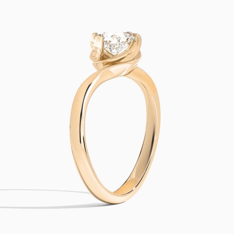 Asscher Calla Solitaire Lab Grown Diamond Engagement Ring In 14K Rose Gold, Angle View