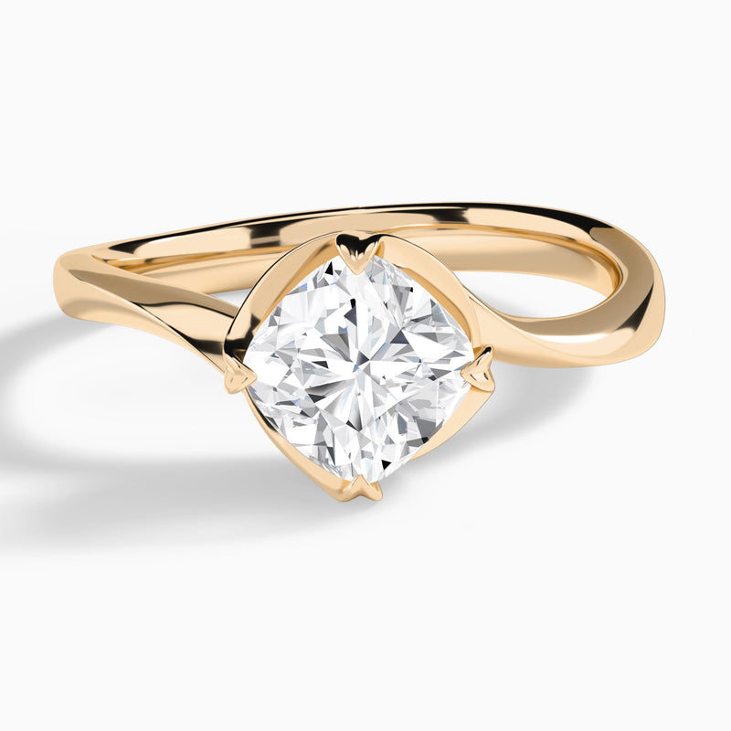 Cushion Calla Solitaire Lab Grown Diamond Engagement Ring In 14K Rose Gold - Lucenjuri