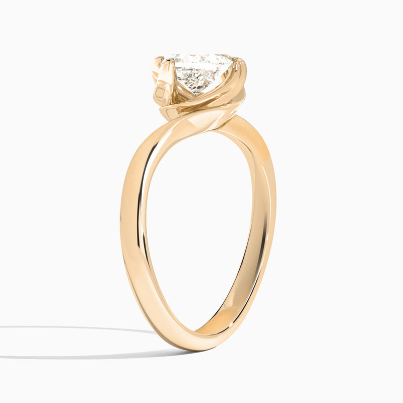 Princess Calla Solitaire Lab Grown Diamond Engagement Ring In 14K Rose Gold, Angle View