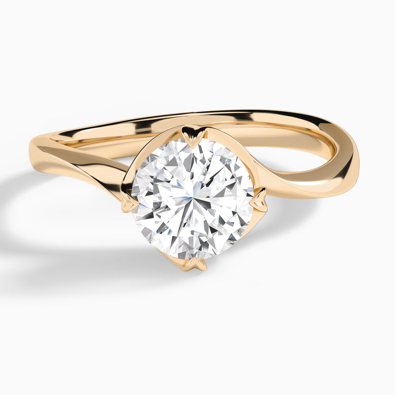 Round Calla Solitaire Lab Grown Diamond Engagement Ring In 14K Rose Gold - Lucenjuri
