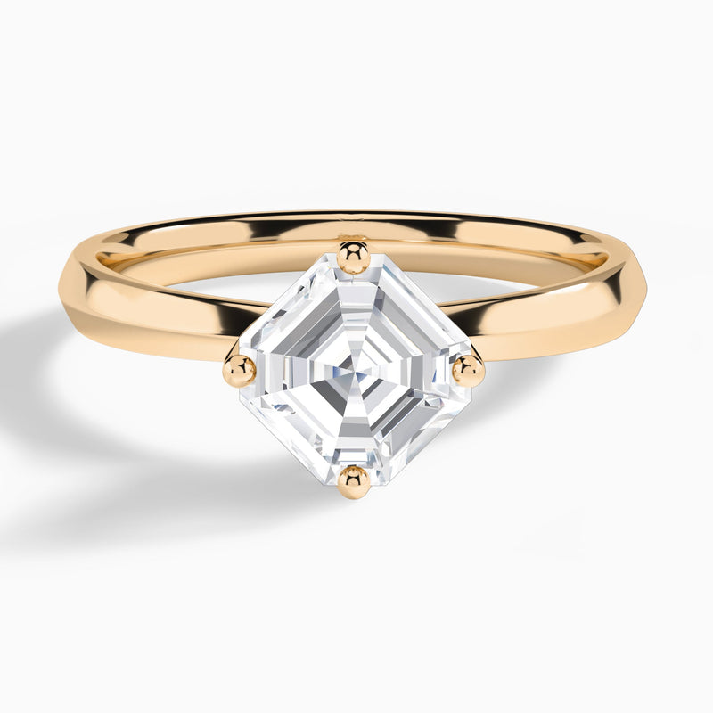 Asscher Freesia Lab Grown Diamond Engagement Ring In 14K Rose Gold - Lucenjuri