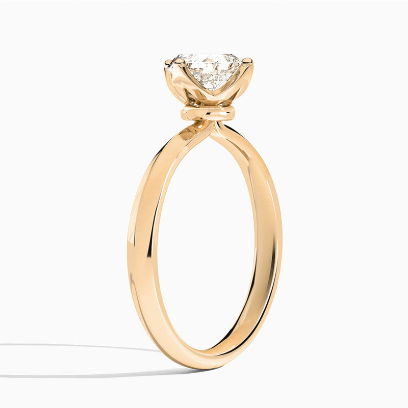 Asscher Freesia Lab Grown Diamond Engagement Ring In 14K Rose Gold, Angle View