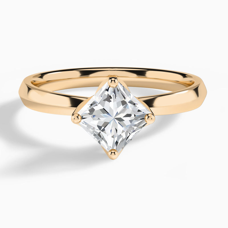 Princess Freesia Lab Grown Diamond Engagement Ring In 14K Rose Gold - Lucenjuri