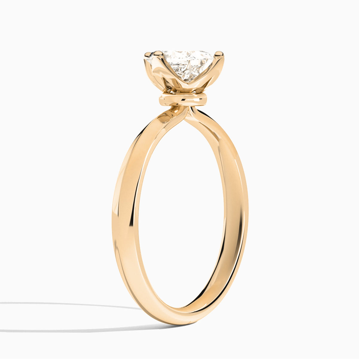 Princess Freesia Lab Grown Diamond Engagement Ring In 14K Rose Gold, Angle View
