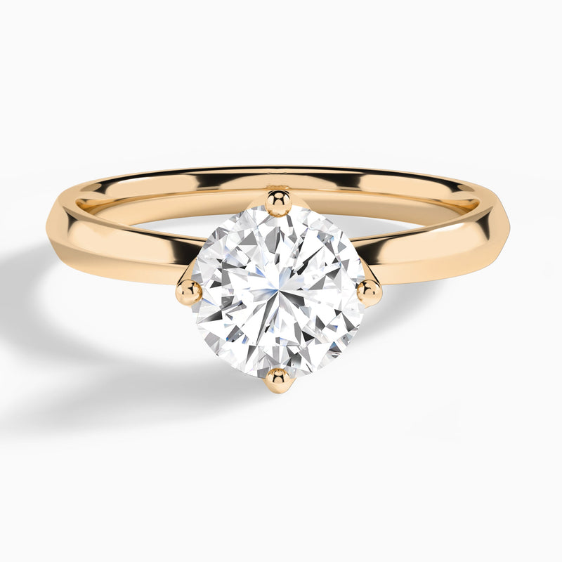 Round Freesia Lab Grown Diamond Engagement Ring In 14K Rose Gold - Lucenjuri