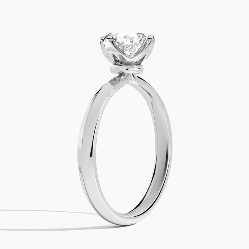 Asscher Freesia Lab Grown Diamond Engagement Ring In 14K White Gold, Angle View