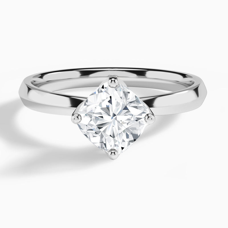 Cushion Freesia Lab Grown Diamond Engagement Ring In 18K White Gold - Lucenjuri