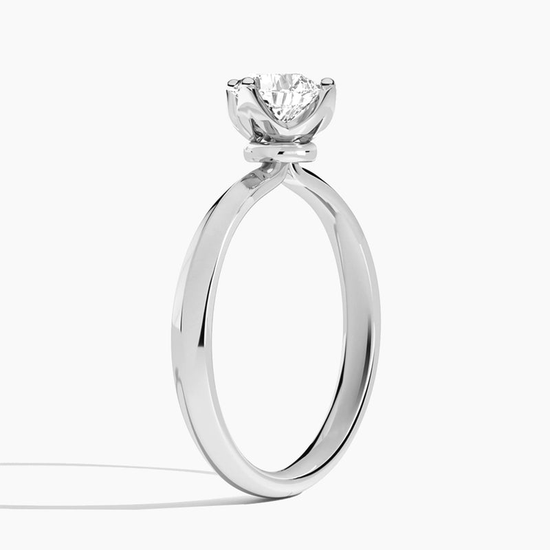 Cushion Freesia Lab Grown Diamond Engagement Ring In 18K White Gold, Angle View