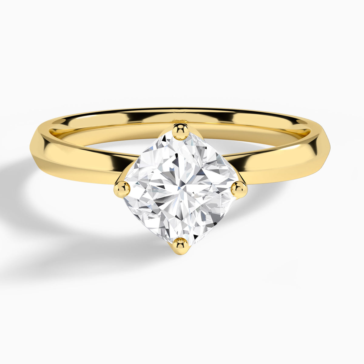Cushion Freesia Lab Grown Diamond Engagement Ring In 14K Yellow Gold - Lucenjuri