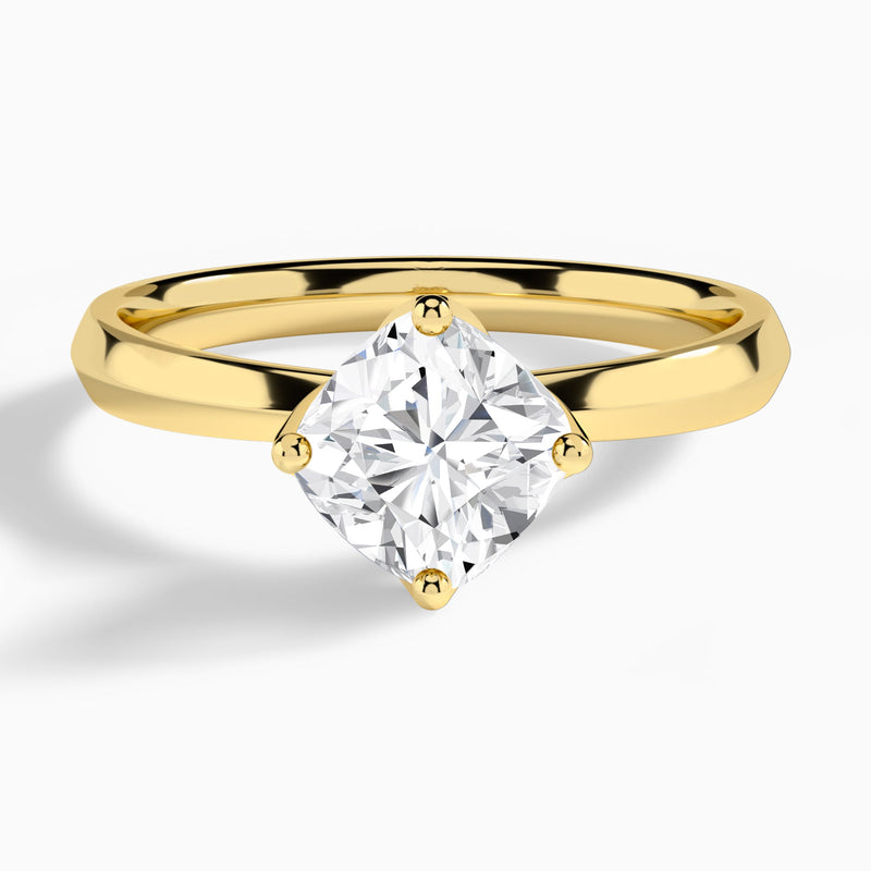 Cushion Freesia Lab Grown Diamond Engagement Ring In 18K Yellow Gold - Lucenjuri