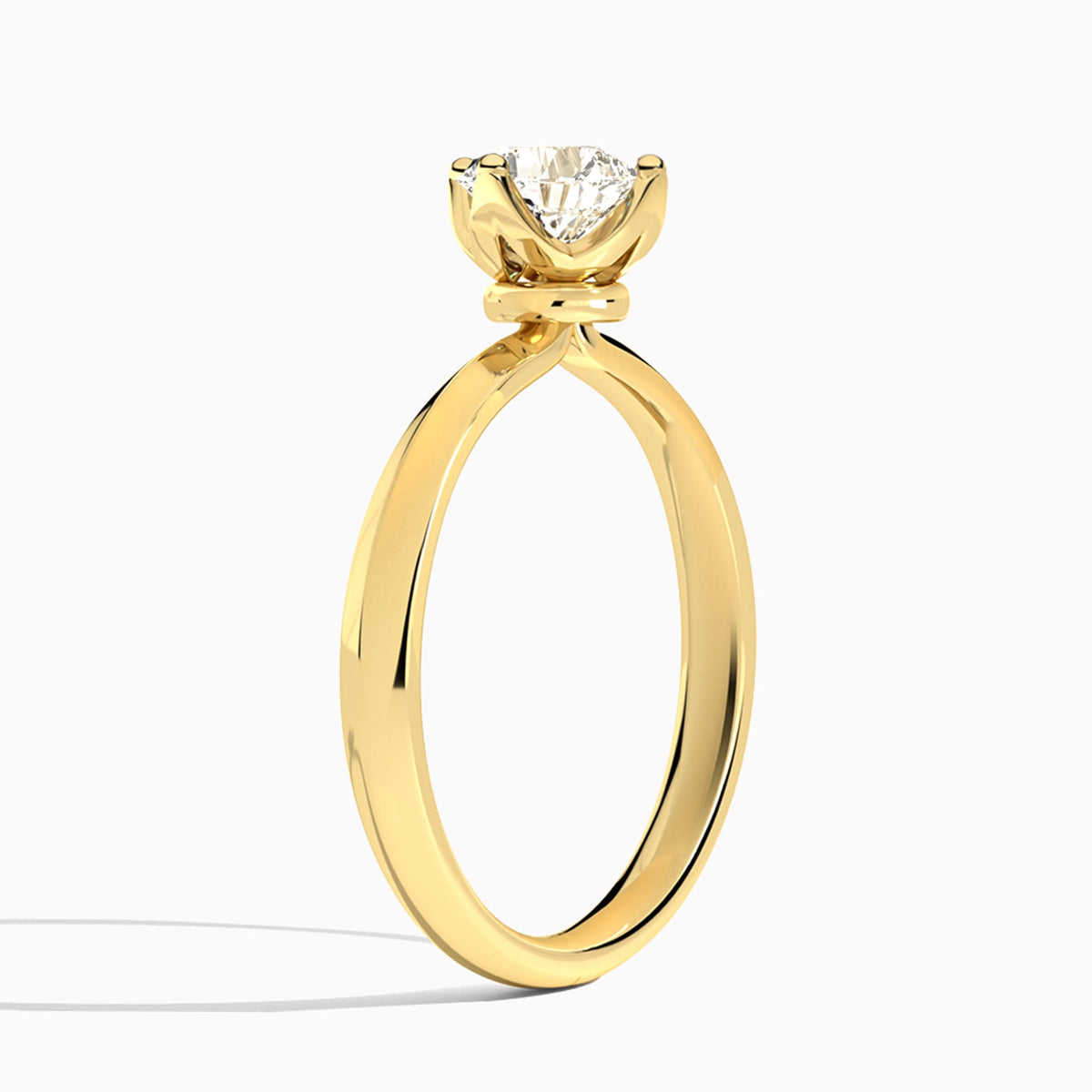 Cushion Freesia Lab Grown Diamond Engagement Ring In 18K Yellow Gold, Angle View