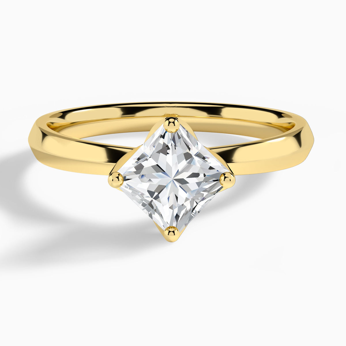 Princess Freesia Lab Grown Diamond Engagement Ring In 14K Yellow Gold - Lucenjuri
