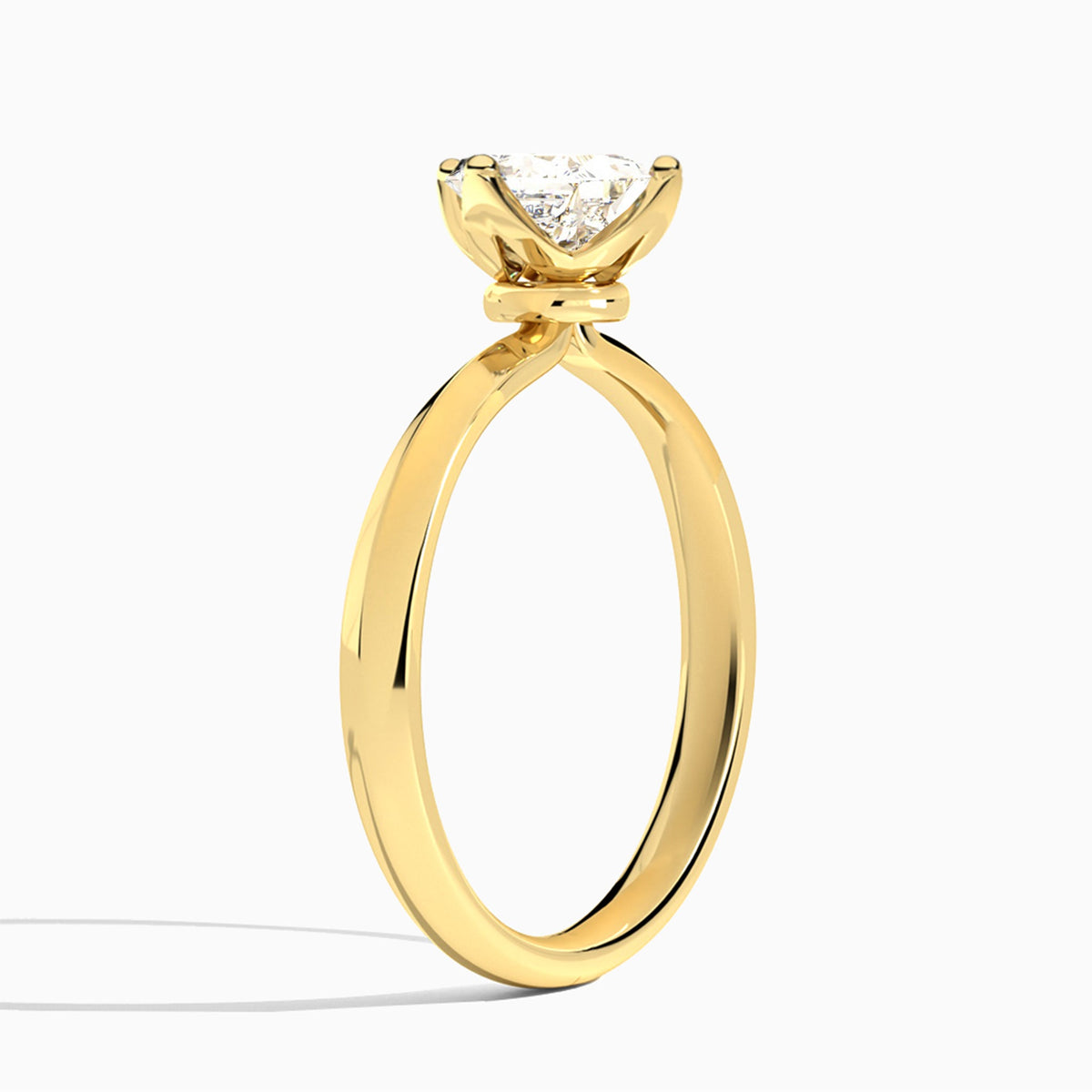 Princess Freesia Lab Grown Diamond Engagement Ring In 18K Yellow Gold, Angle View