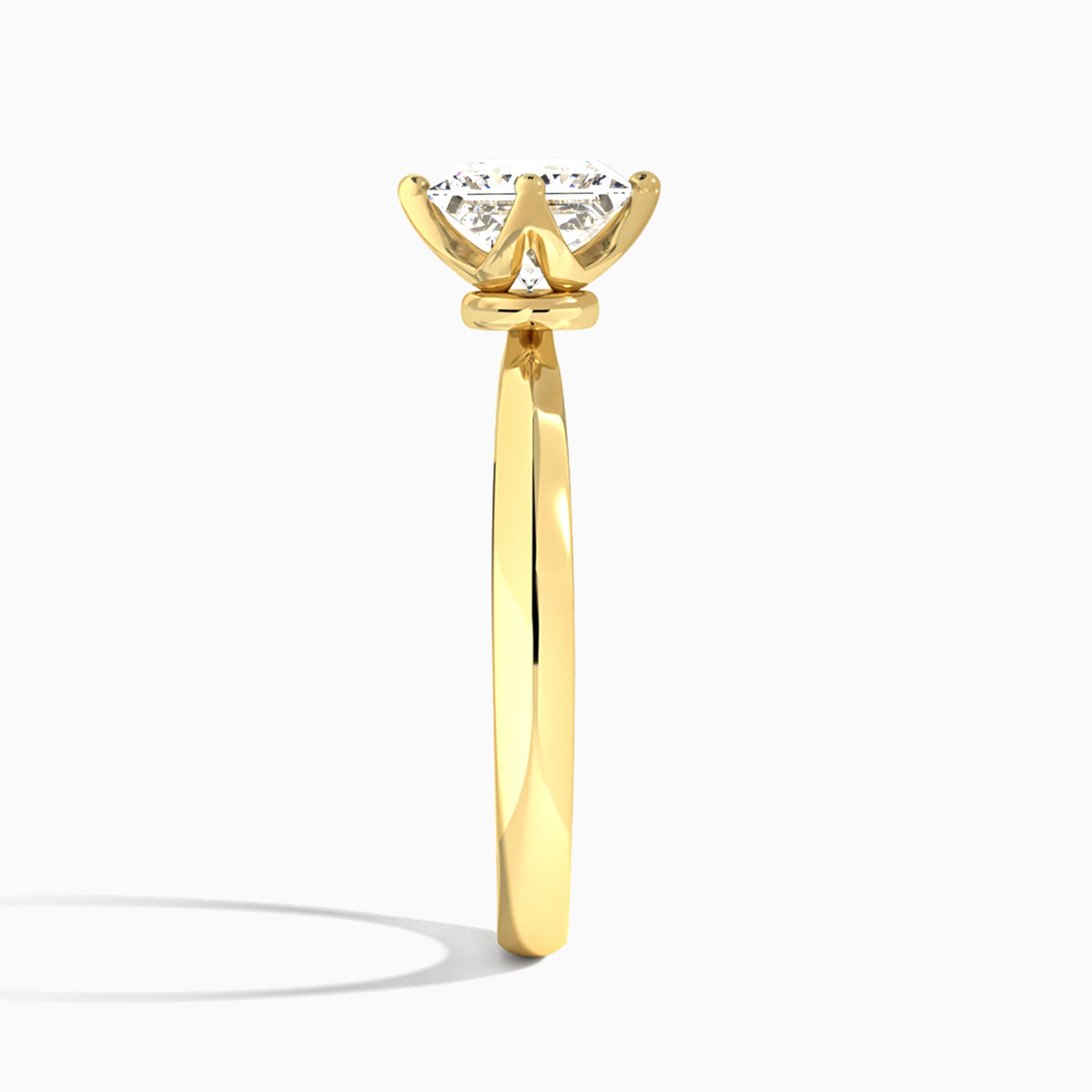 Princess Freesia Lab Grown Diamond Engagement Ring In 14K Yellow Gold, Side View