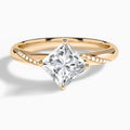 Accented Petal Four-Prong Diamond Engagement Ring