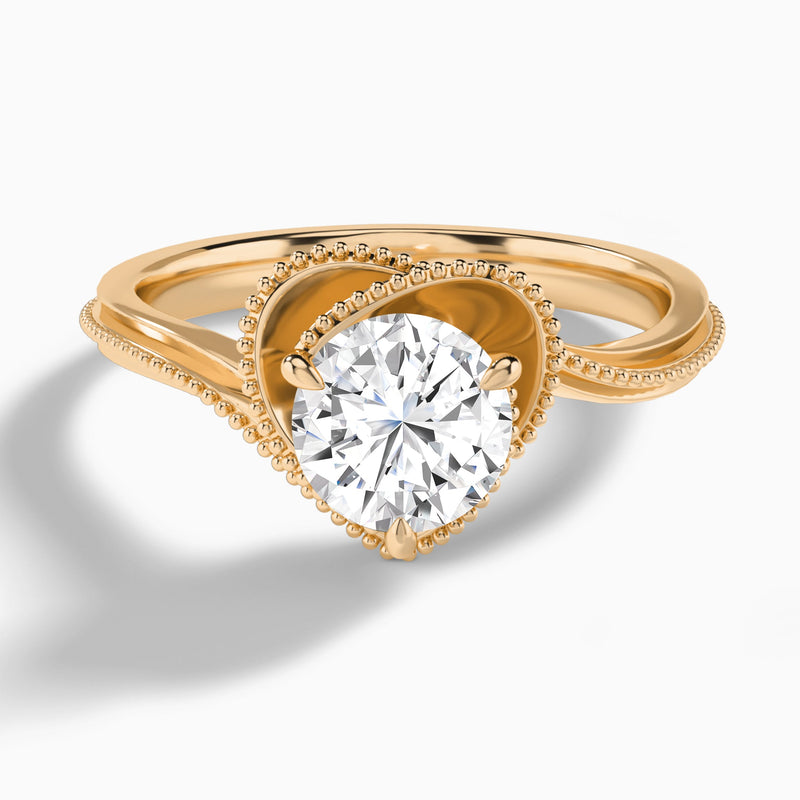 Round Paloma Lab Grown Diamond Engagement Ring In 14K Rose Gold - Lucenjuri
